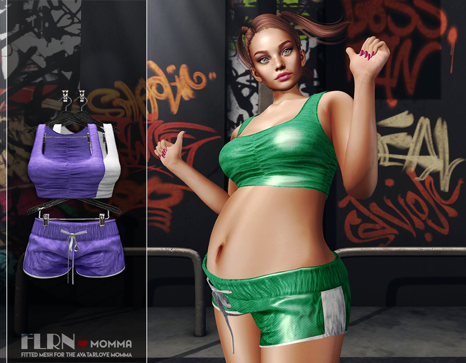 [FLRN DESIGN] - Faye Top&Short L.Momma Purple