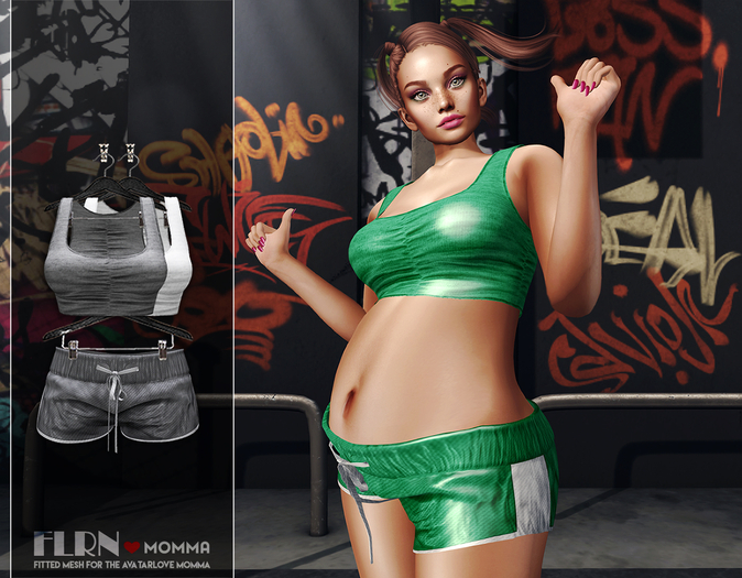 [FLRN DESIGN] - Faye Top&Short L.Momma Gray