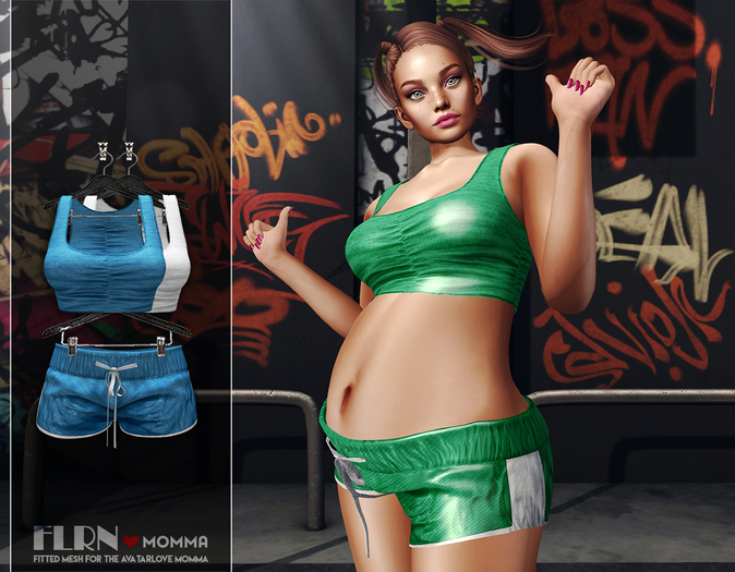 [FLRN DESIGN] - Faye Top&Short L.Momma Blue