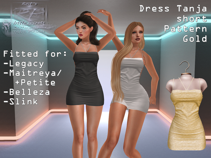 {RP} Dress Tanja Gold Pattern short