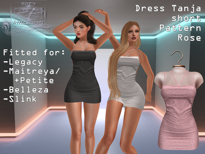 {RP} Dress Tanja Rose Pattern short