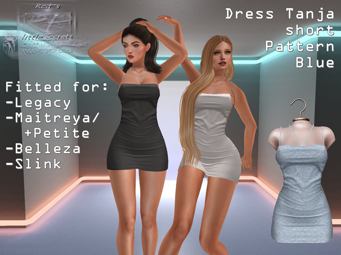 {RP} Dress Tanja Blue Pattern short