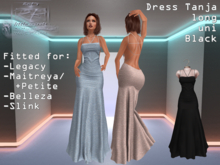{RP} Dress Tanja Black uni long