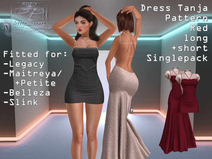 {RP} Dress Tanja Single Pack Long and Short  Pattern Red