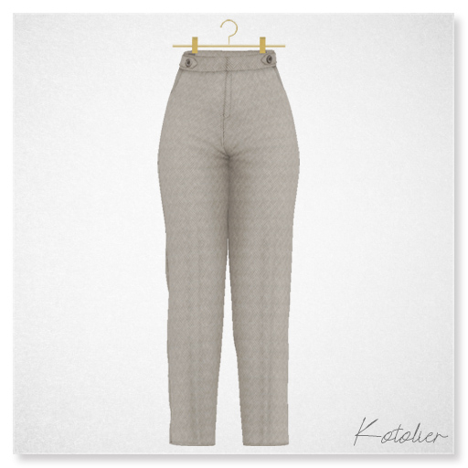 Kotolier . Tweedpants - herringbone/lightbeige