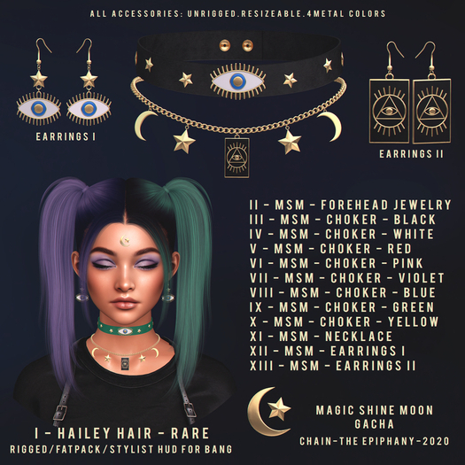 #9 CHAIN - Magic Shine Moon - Choker - Green