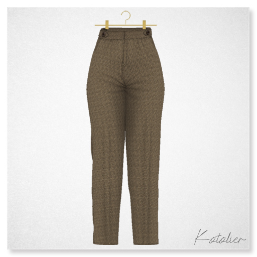 Kotolier . Tweedpants - herringbone/brown