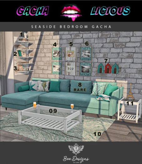 Bee Designs Seaside Bedroom gacha 1
