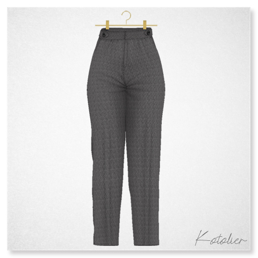 Kotolier . Tweedpants - herringbone/black