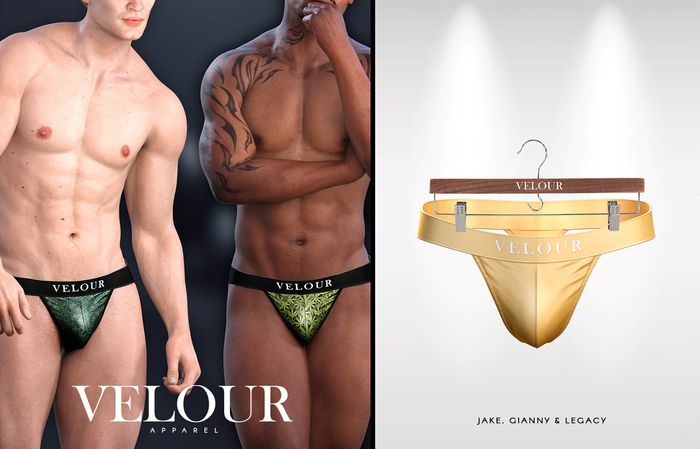 VELOUR APPAREL: "Marcelo" Thongs (Yellow)