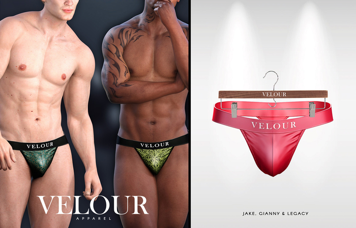VELOUR APPAREL: "Marcelo" Thongs (Red)