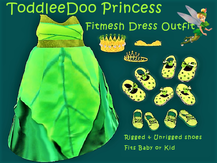 Second Life Marketplace TODDLEEDOO PRINCESS TINKERBELL FORMAL FITMESH