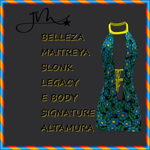 JM GLORIA3 DRESS FLOWER  AZULES