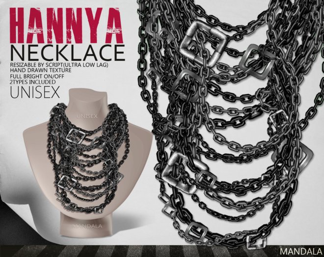 (UNISEX)[MANDALA]HANNYA Necklace/black
