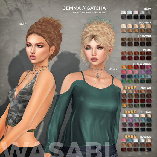 Wasabi // Gemma Mesh Hair - Style 1 - Basics RARE