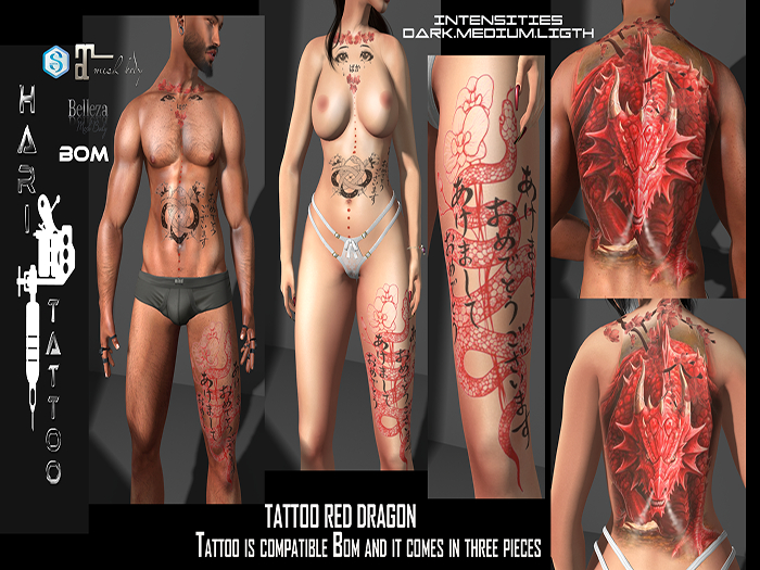 HARI TATTOO RED DRAGON + BOM 