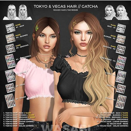 Wasabi // Vegas Mesh Hair - Blonds RARE