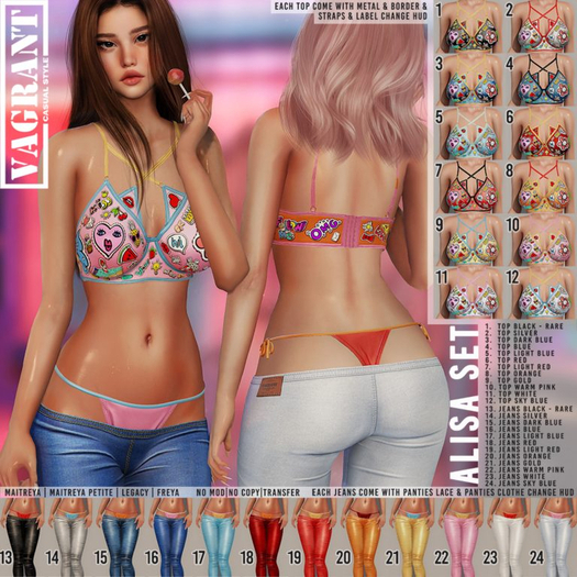 -[ vagrant ]- Alisa Top - Freya - Orange & Dark Blue