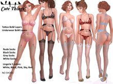[CT] "Hello Sweety" Lingerie 5 colors - Socks Nude, White, Gray, Black - BoM layers - FAT PACK