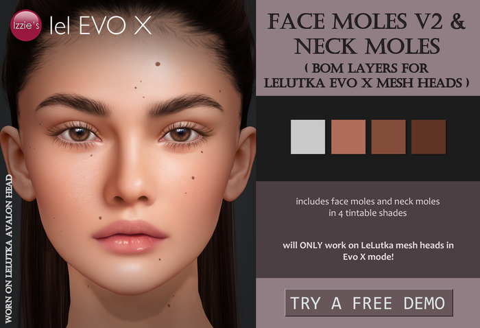 Izzie's - DEMO Face Moles V2 & Neck Moles (LeLutka Evo X)
