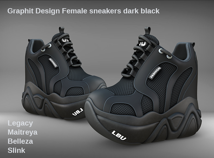Graphit Design Female sneakers dark black