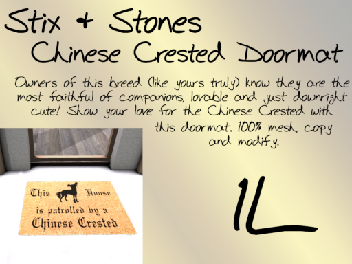 ~S&S~ Chinese Crested Doormat