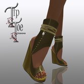 PROMO-TIPTOE Classic Leather Wedge Heels-Gold/Gold