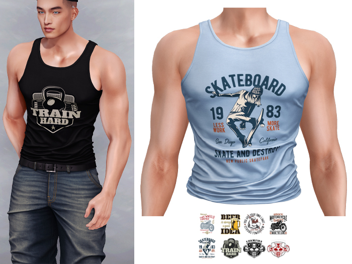 Mossu - Dylan Tank Top - Light Blue