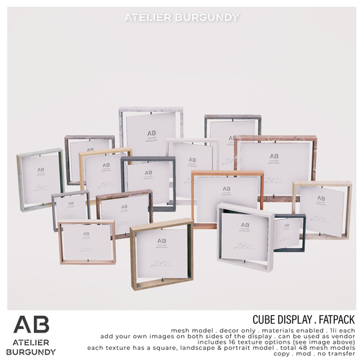 Atelier Burgundy . Cube Display FATPACK*ADD*