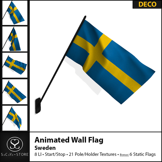 SaCaYa - Animated Wall Flag - Sweden