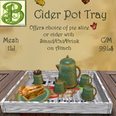 Autumn COUNTRY APPLE CIDER POT ON FARM STAND TRAY, Cider & Pie Dispenser, 1LI