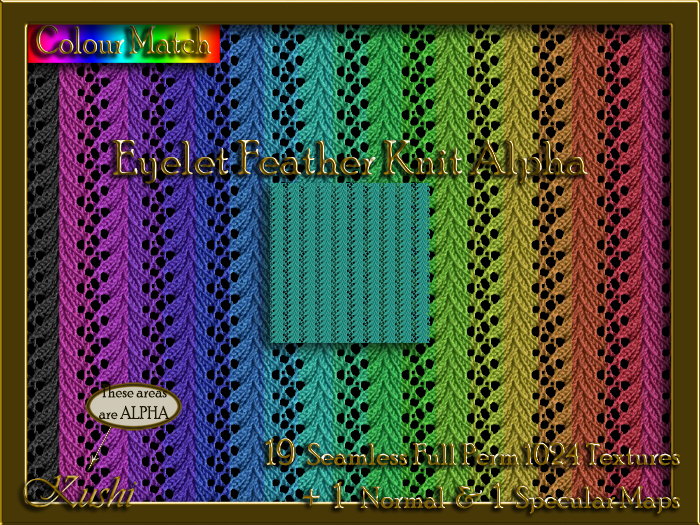 Eyelet Feather Knit Alpha Seamless Texture Set