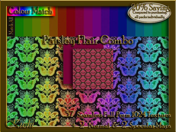 Paisley Flair Combo Seamless Texture Set