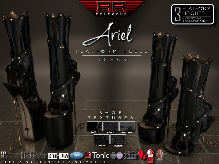 [Renegade] Ariel Platform Heels - Black