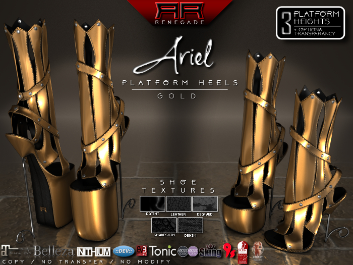 [Renegade] Ariel Platform Heels - Gold