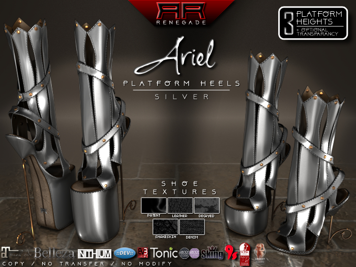 [Renegade] Ariel Platform Heels - Silver