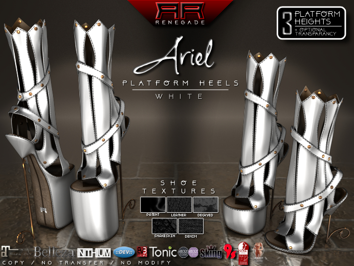 [Renegade] Ariel Platform Heels - White