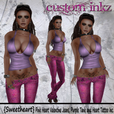 Custom iNKZ Sweetheart Pink - Low Rise Unbuttoned Heart Jeans,Tank And Heart Tattoo   [NEW & PROMO]