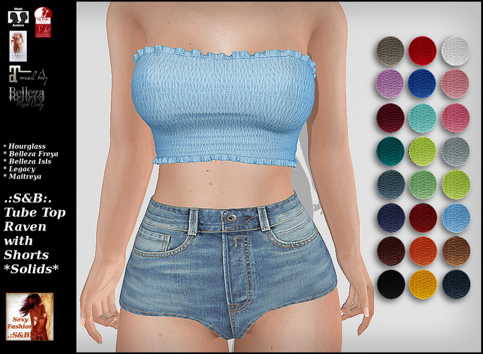 .:S&B:. Tube Top Raven Solids (unpacked)