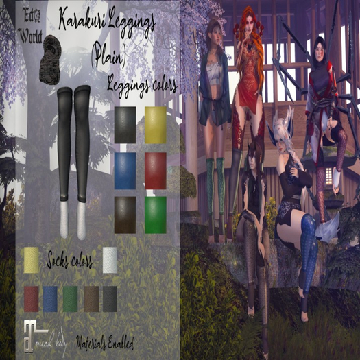 Edo World- Karakuri Leggings Plain 