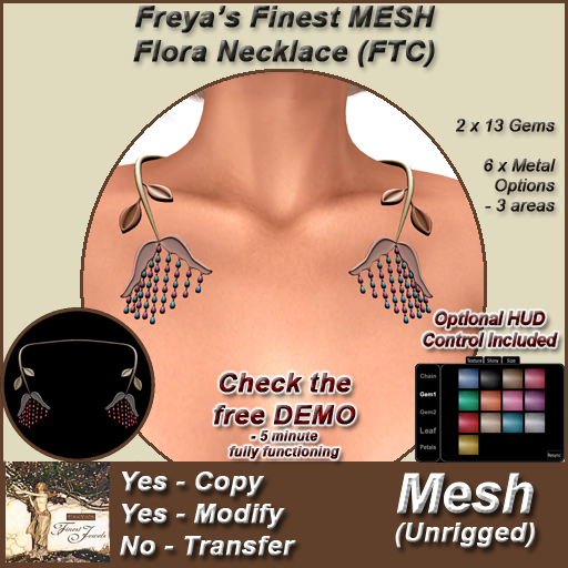 Freya's Finest Jewels Flora Necklace - Mesh - Full Texture Change (FTC)