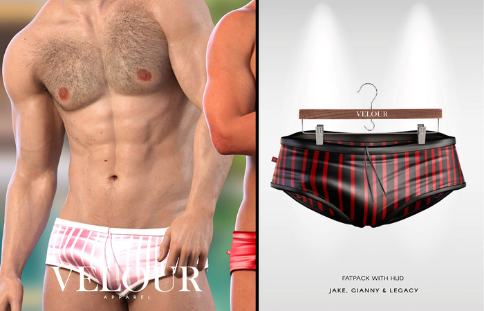 VELOUR APPAREL: "Faenzo" Swim Trunks (Stripes no. 2)