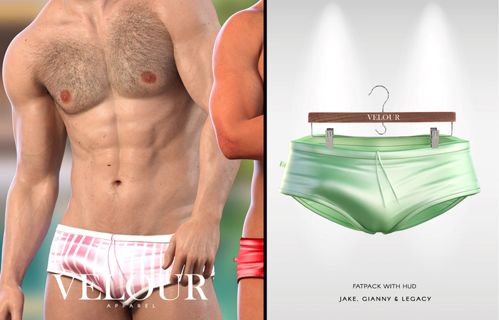 VELOUR APPAREL: "Faenzo" Swim Trunks (Emerald)
