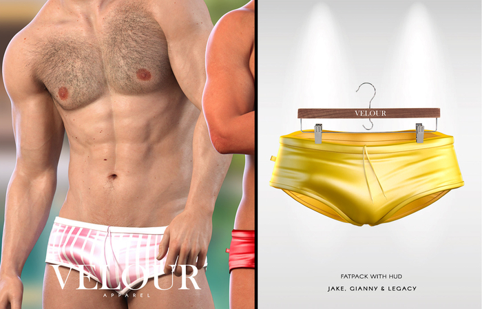 VELOUR APPAREL: "Faenzo" Swim Trunks (Yellow)