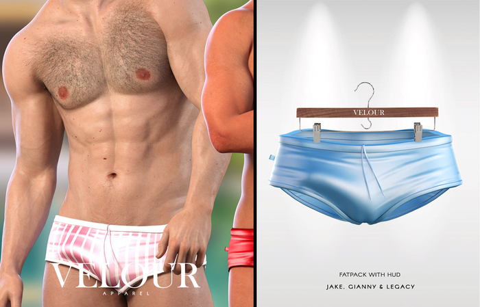 VELOUR APPAREL: "Faenzo" Swim Trunks (Sky)