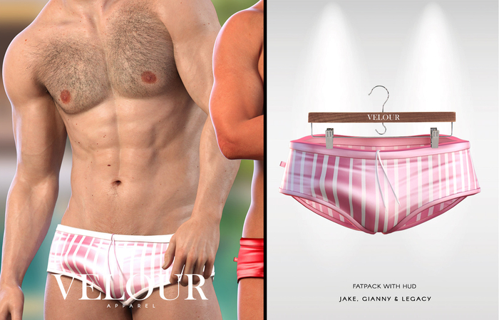 VELOUR APPAREL: "Faenzo" Swim Trunks (Stripes no. 3)