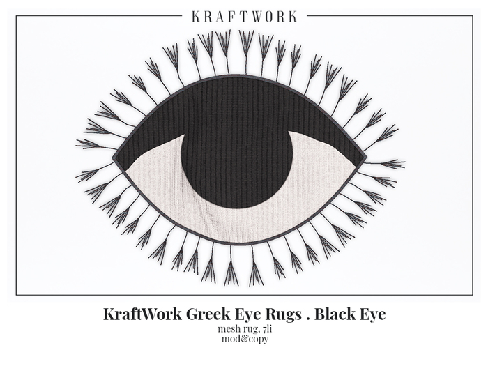 KraftWork Greek Eye Rugs . Black Eye (Add Me)