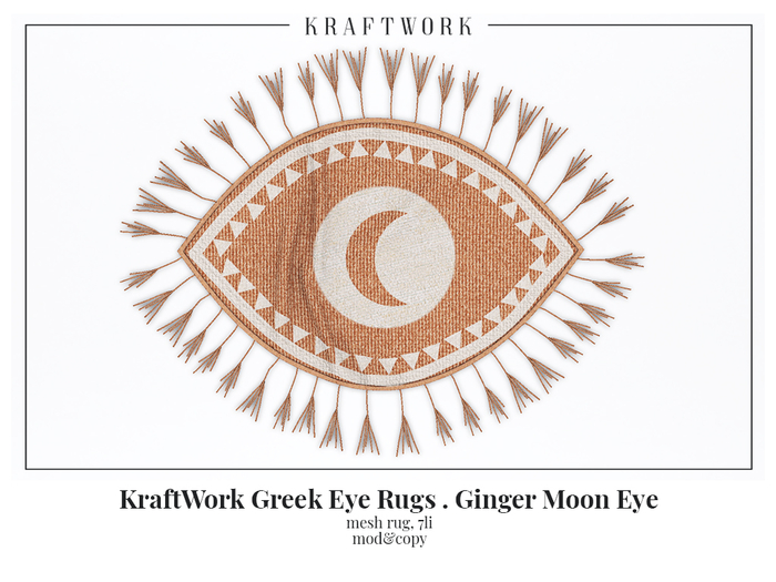 KraftWork Greek Eye Rugs . Ginger Moon Eye (Add Me)
