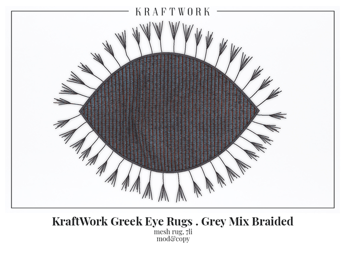 KraftWork Greek Eye Rugs . Grey Mix Braided (Add Me)