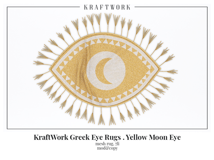 KraftWork Greek Eye Rugs . Yellow Moon Eye (Add Me)